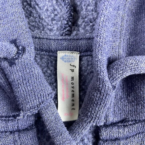 Fp Free People Movement Believe It Lace Up Crop Hoodie Blue Sweatshirt Size XS - Picture 5 of 11